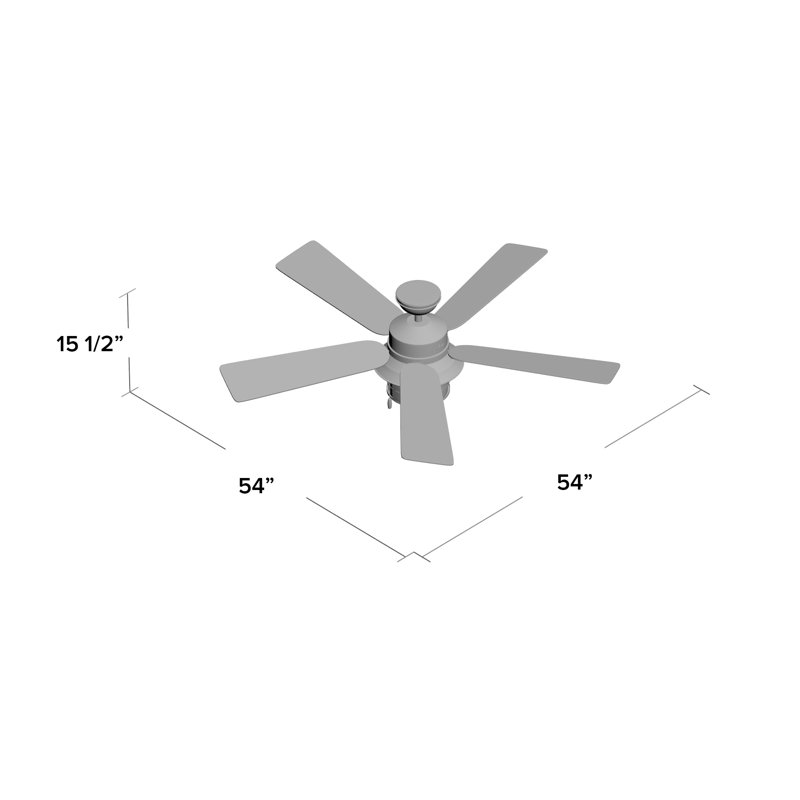 Hunter Fan 54" Key Biscayne 5 Blade Outdoor Standard Ceiling Fan with